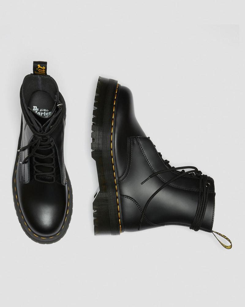 Dr Martens Jarrick Smooth Læder Platform Støvler Dame Sort | DK 249BEX